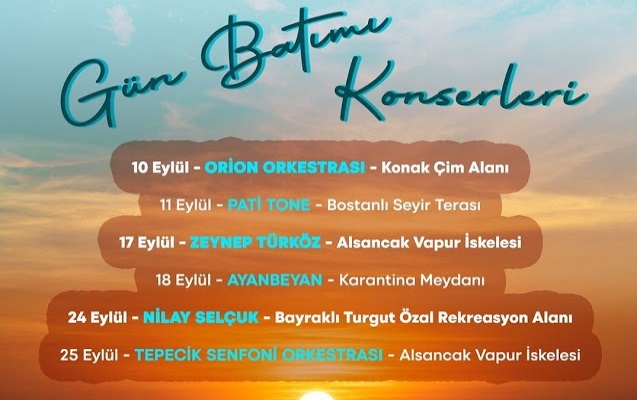 İzmir günbatımı konserleri 2021 programı etkinlik takvimi