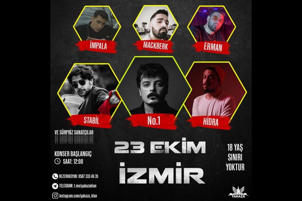 Yakaza İzmir Rap Fest Vol.1 İzmir Rap konserleri 2021