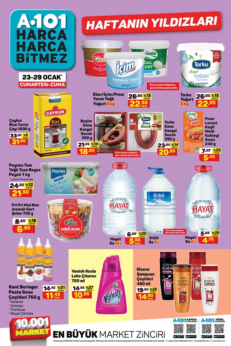 A101 23 Ocak – 29 Ocak arası haftanın yıldızları ürünleri