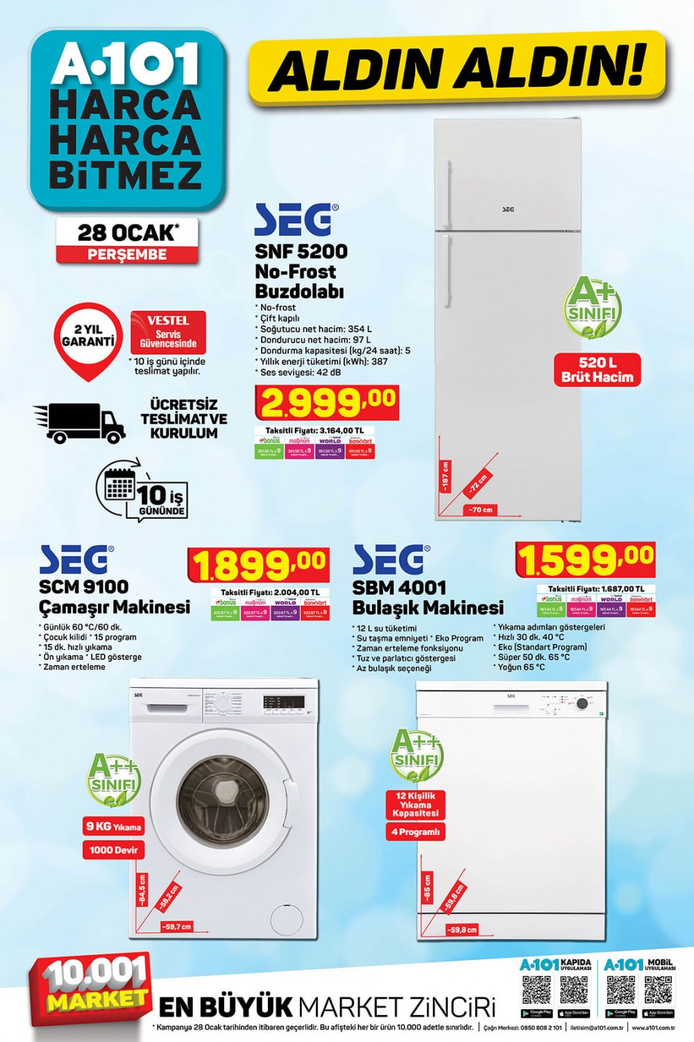 A101 market 28 Ocak 2021 Perşembe aktüel ürünler kataloğu