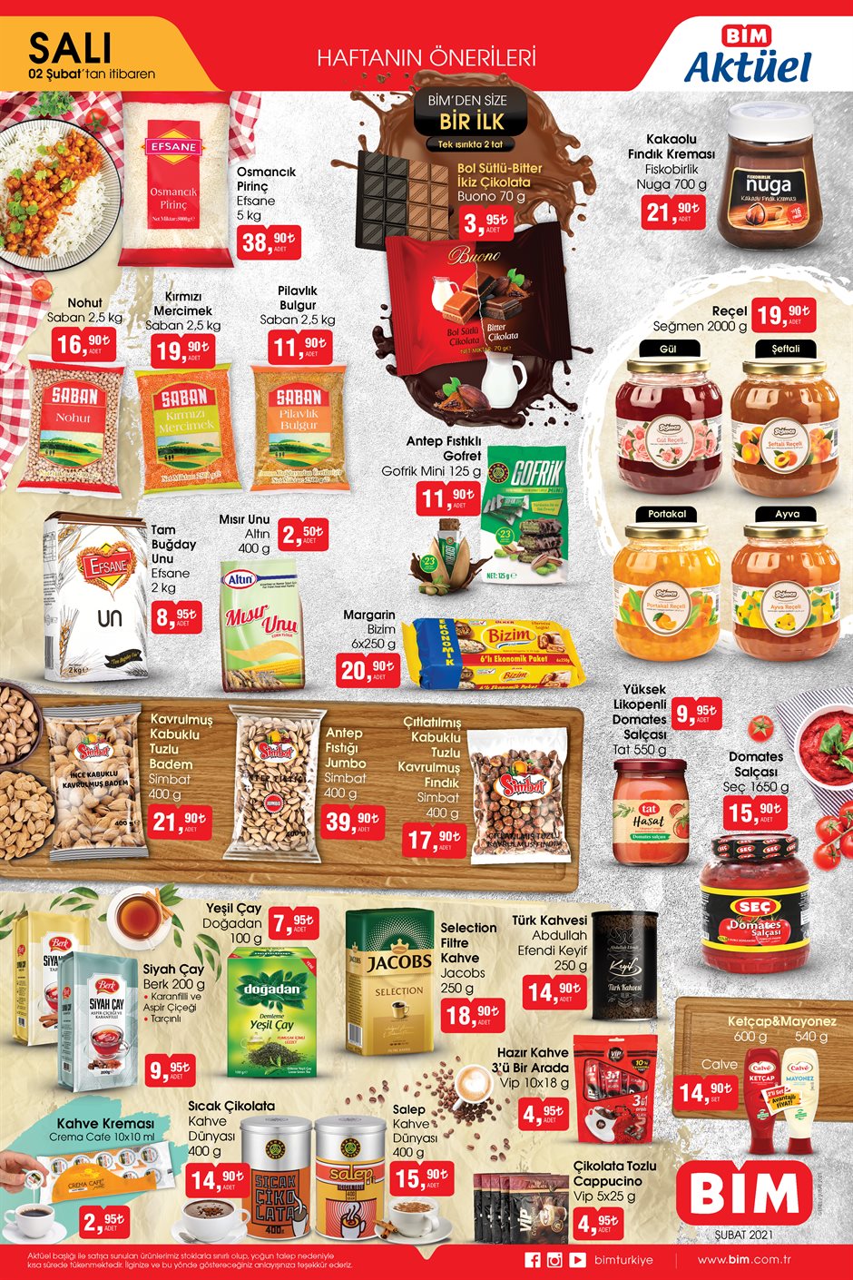 BİM 2 Şubat 2021 Salı indirimli ürünleri