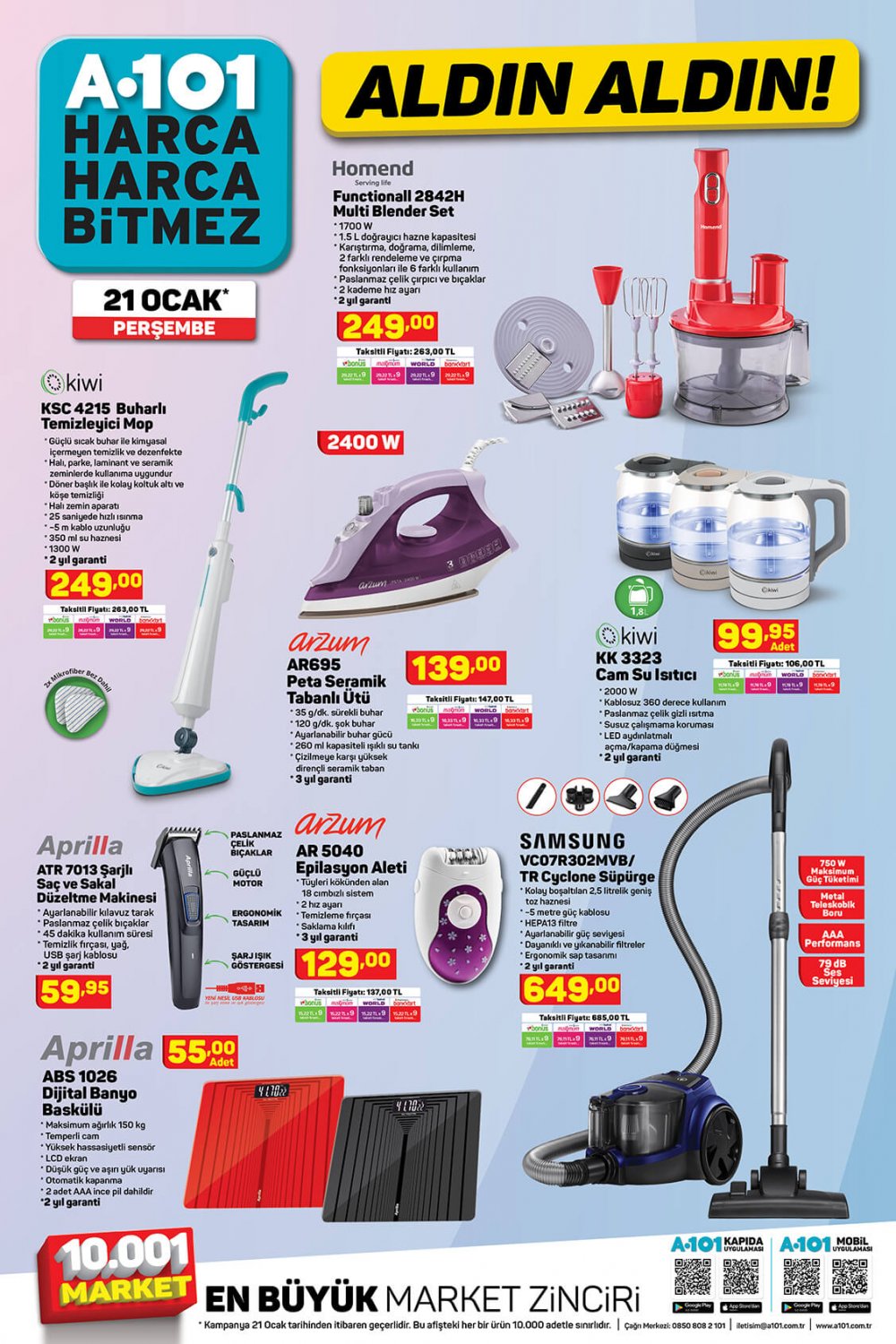 A101 aktüel 21 Ocak 2021 Perşembe ürünler kataloğu bu hafta