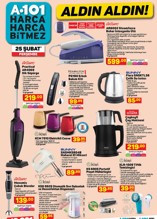 A101 aktüel 25 Şubat 2021 Perşembe ürünler kataloğu