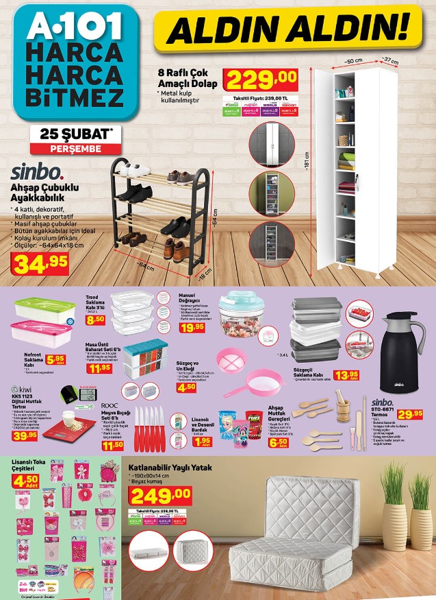 A101 aktüel 25 Şubat 2021 Perşembe ürünler kataloğu