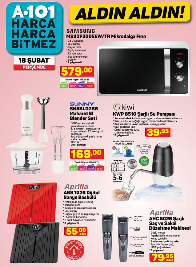 A101 market 18 Şubat 2021 Perşembe aktüel ürünler kataloğu
