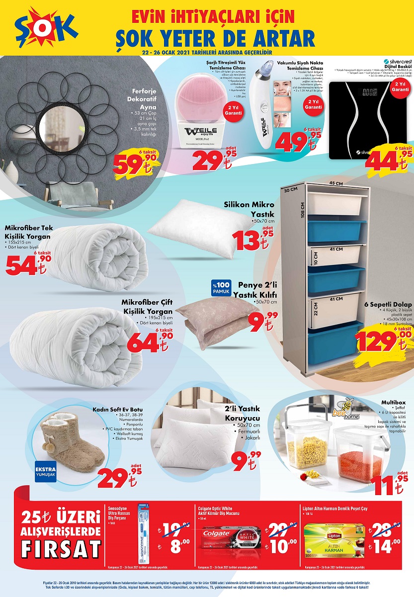 Şok market aktüel ürünler kataloğu 22 Ocak 2021 Cuma