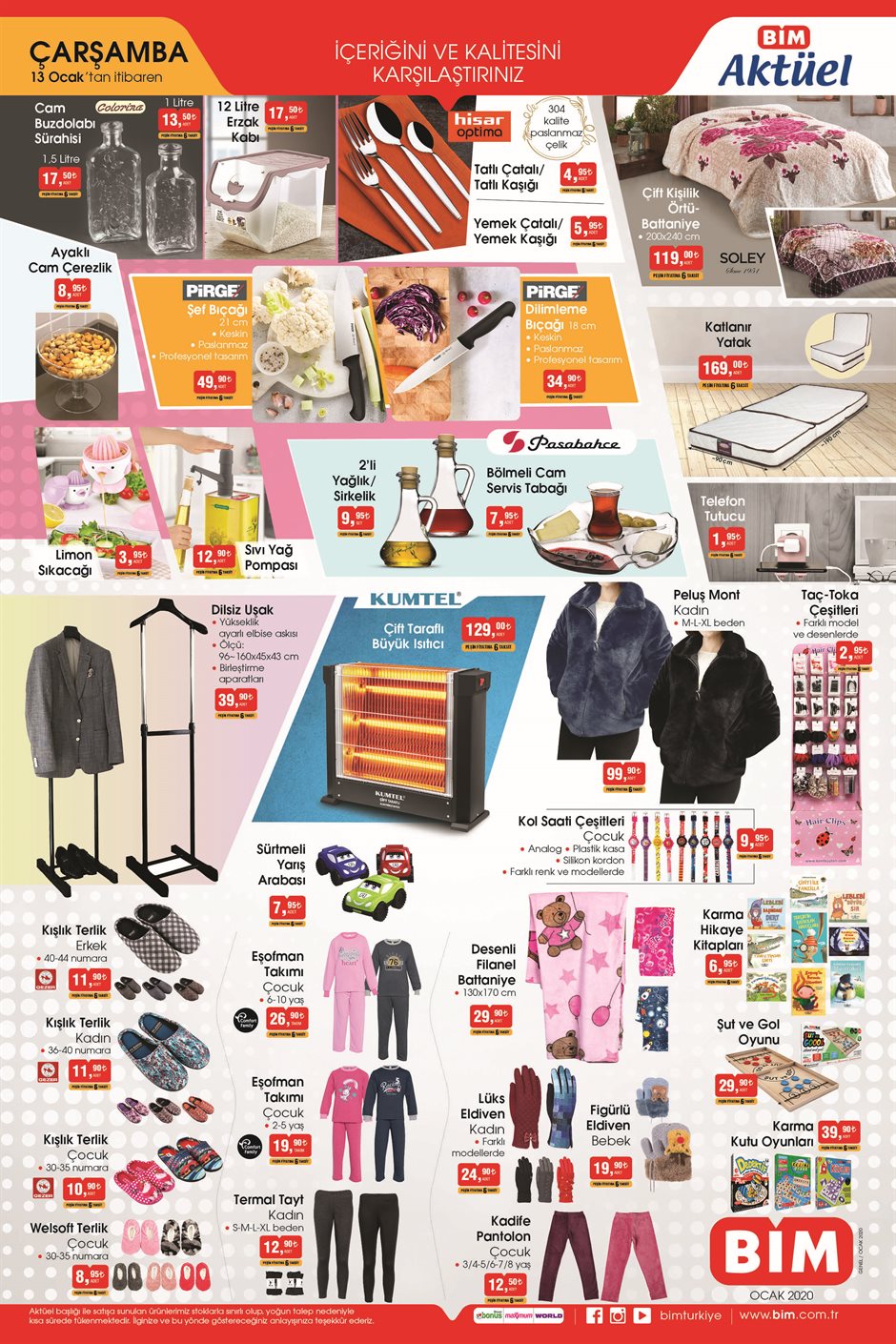 BİM 13 OCAK 2021 ÇARŞAMBA AKTÜEL ÜRÜNLER KATALOĞU