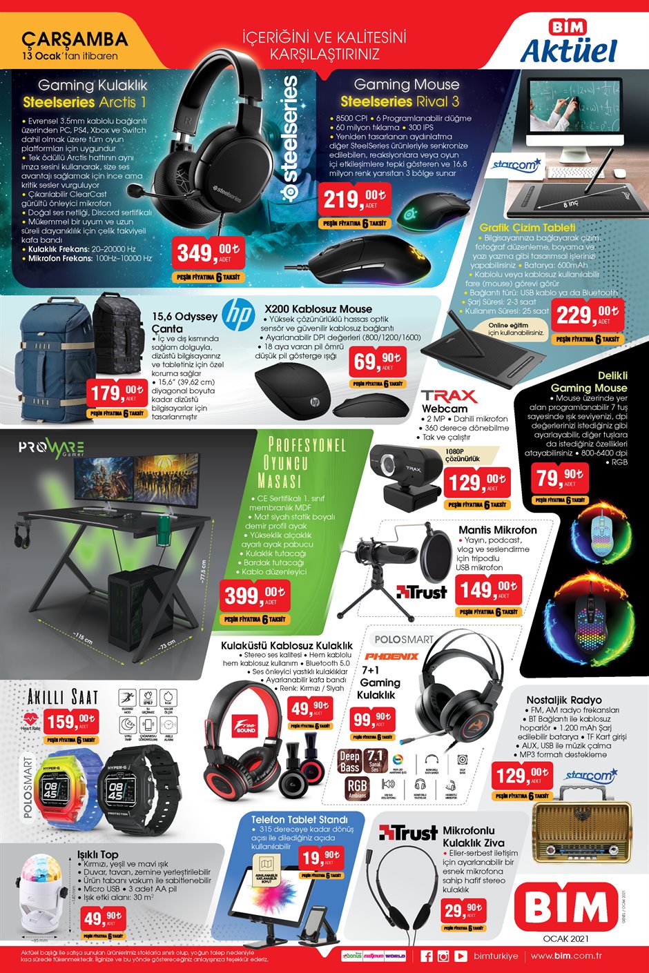 BİM 13 OCAK 2021 ÇARŞAMBA AKTÜEL ÜRÜNLER KATALOĞU
