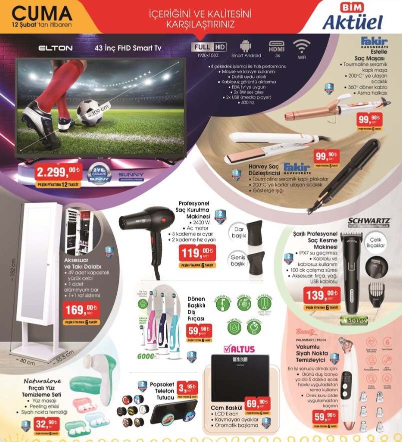 BİM 12 Şubat 2021 Cuma aktüel ürünler kataloğu