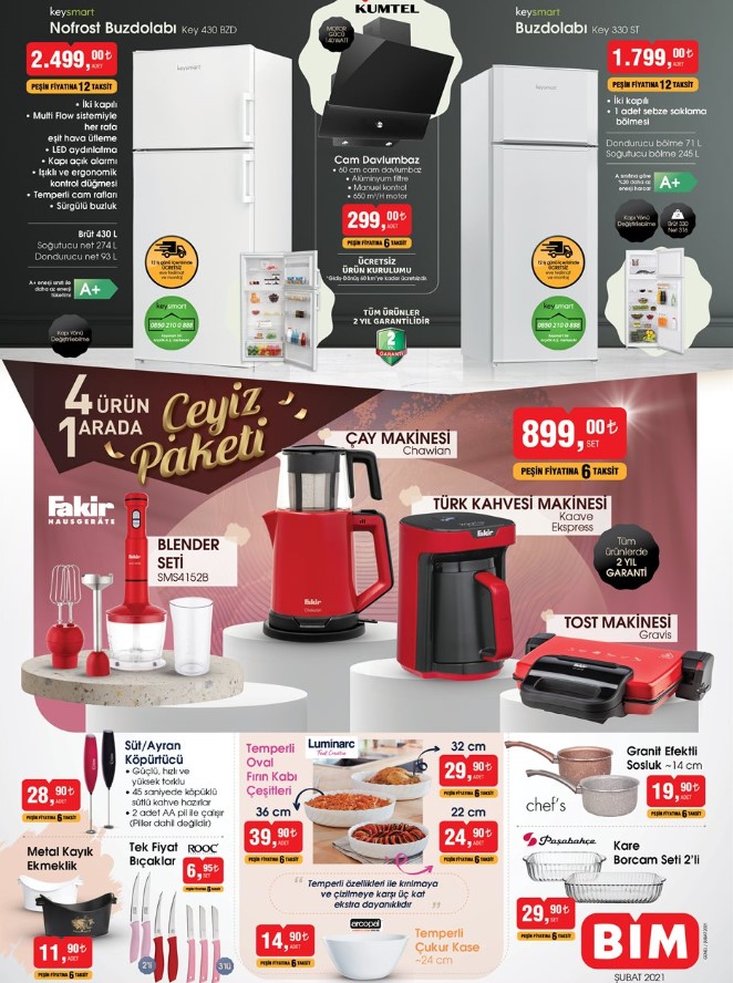 BİM aktüel ürünler kataloğu 22 Şubat Pazartesi