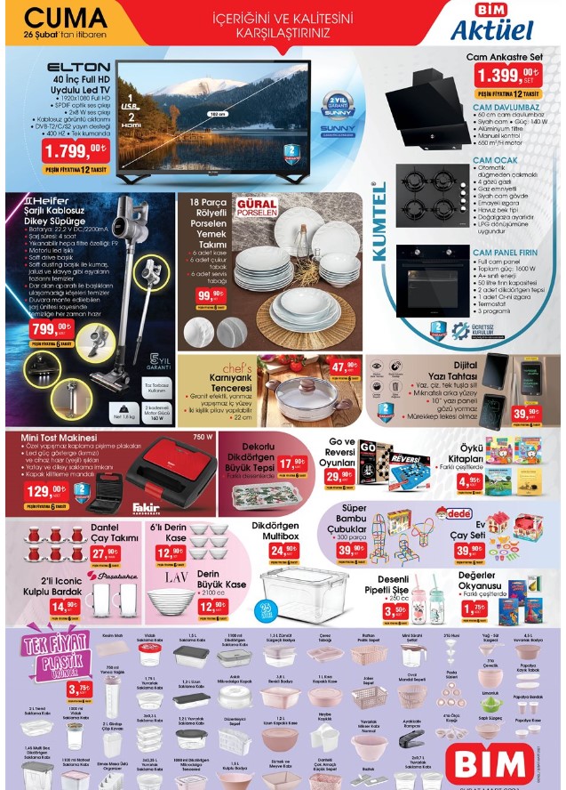 BİM market 26 Şubat 2021 Cuma aktüel ürünler kataloğu