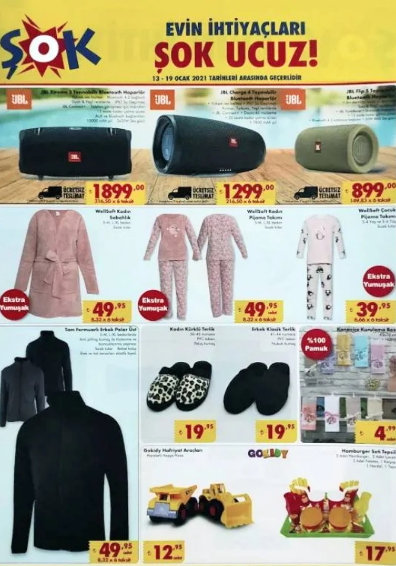 ŞOK 13 OCAK 2021 ÇARŞAMBA AKTÜEL ÜRÜNLER KATALOĞU