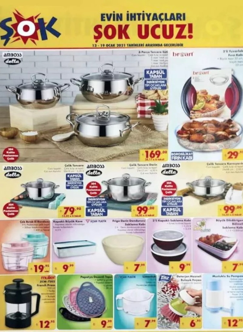 ŞOK 13 OCAK 2021 ÇARŞAMBA AKTÜEL ÜRÜNLER KATALOĞU