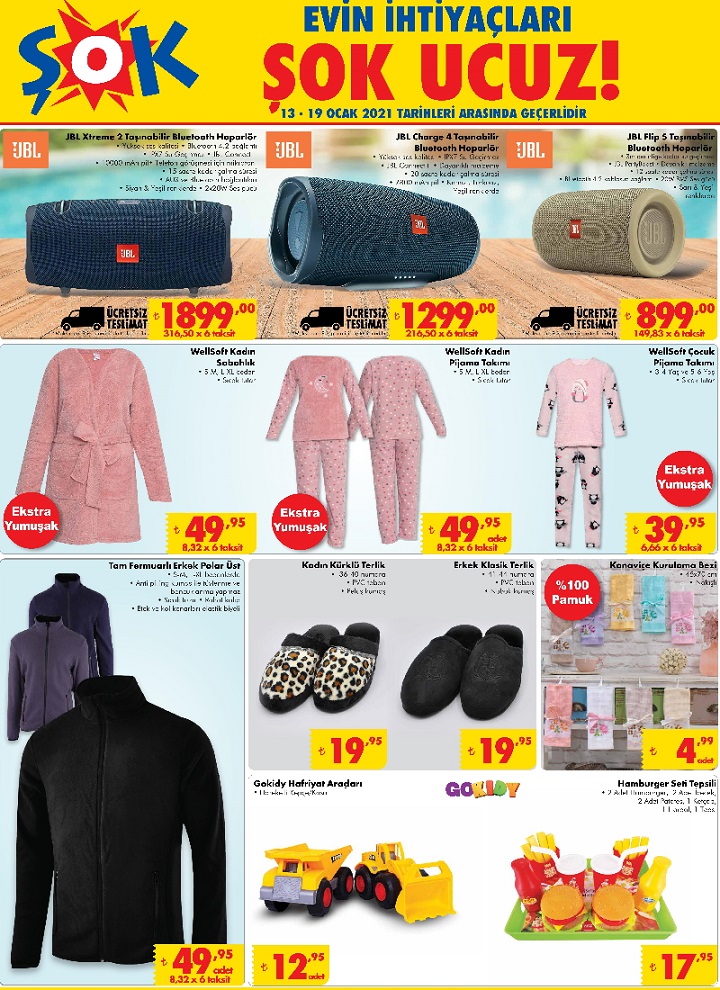 Şok market kataloğu 18 Ocak ve 19 Ocak 2021 aktüel ürünler