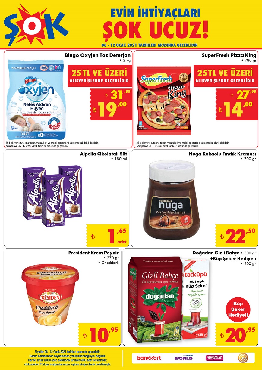 ŞOK MARKET AKTÜEL ÜRÜNLER KATALOĞU 7 OCAK PERŞEMBE – 8 OCAK CUMA 2021