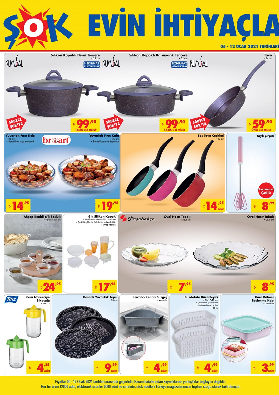 ŞOK MARKET AKTÜEL ÜRÜNLER KATALOĞU 6 OCAK 2021 ÇARŞAMBA