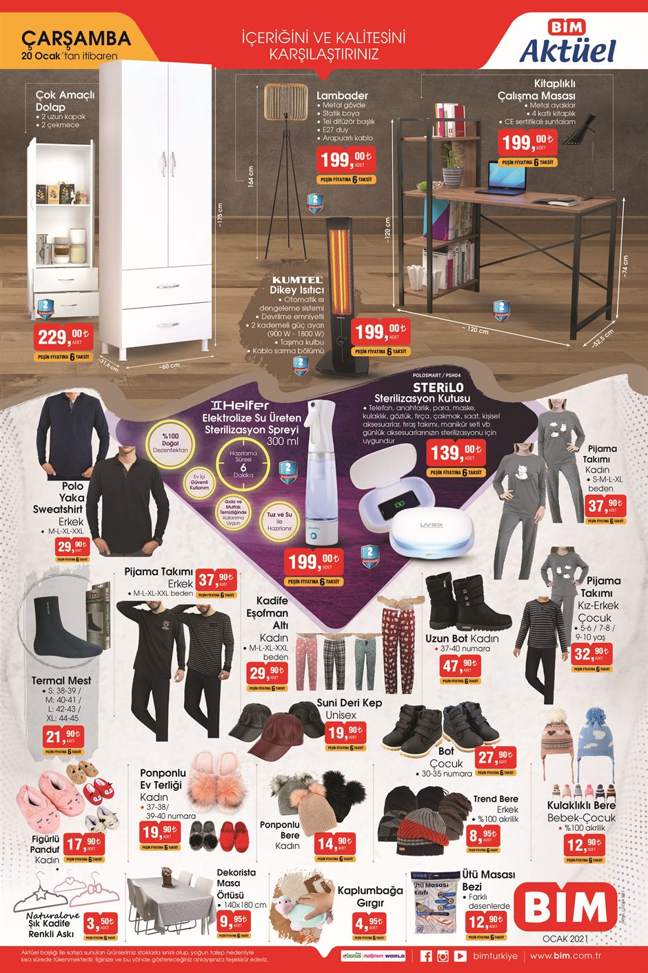 BİM 22 Ocak 2021 Cuma aktüel ürünler kataloğu