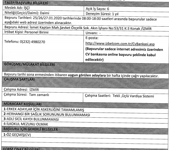 İzmir Büyükşehir Belediyesi, 8 farklı meslek grubundan 55 personel alımı için ilan açtı