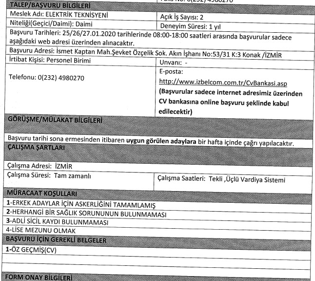 İzmir Büyükşehir Belediyesi, 8 farklı meslek grubundan 55 personel alımı için ilan açtı