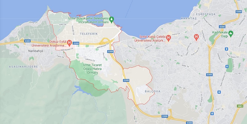 balçova nerede harita nereye bağlı