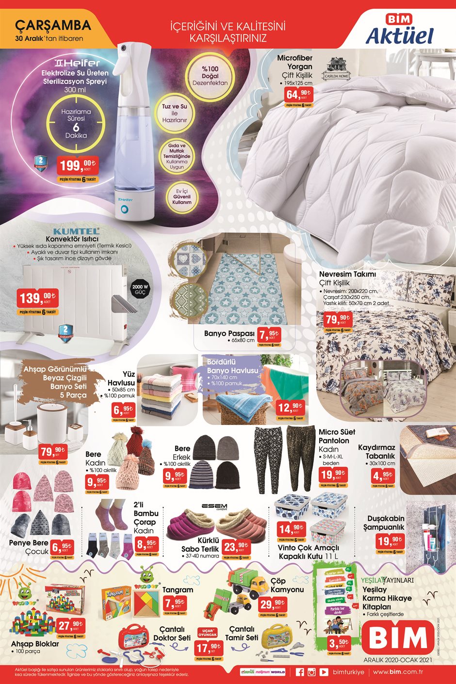 BİM AKTÜEL 30 ARALIK 2020 ÇARŞAMBA ÜRÜNLER KATALOĞU