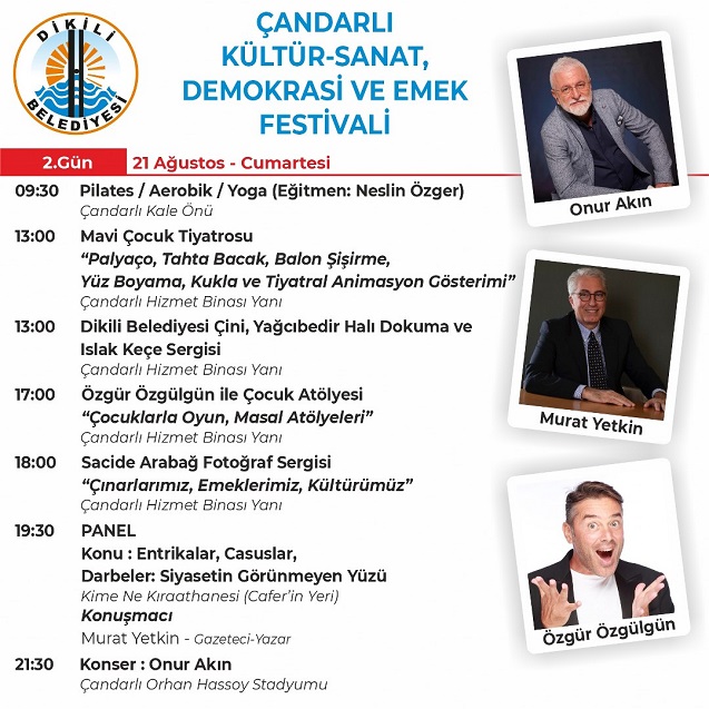 Dikili Çandarlı Kültür Sanat Demokrasi ve Emek Festivali 2021 programı