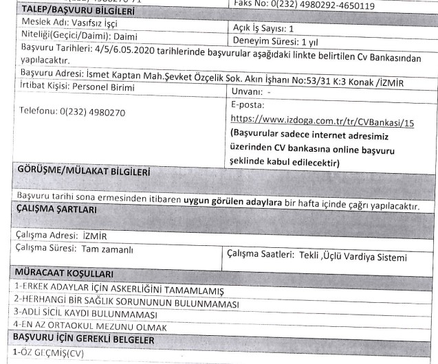 İzmir Büyükşehir Belediyesi personel alımı bugün bitiyor