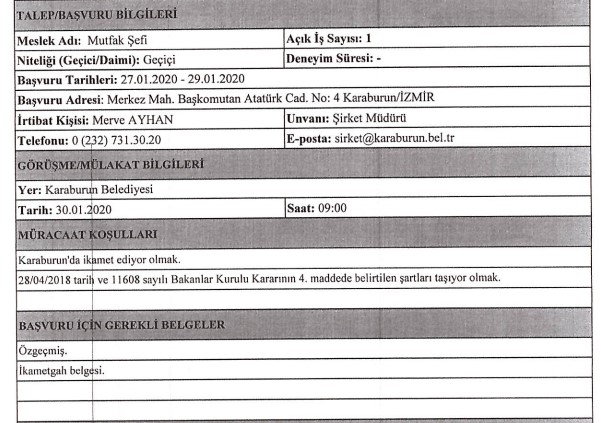 İzmir'de belediyelere 117 personel alımı için başvurular yarın bitiyor