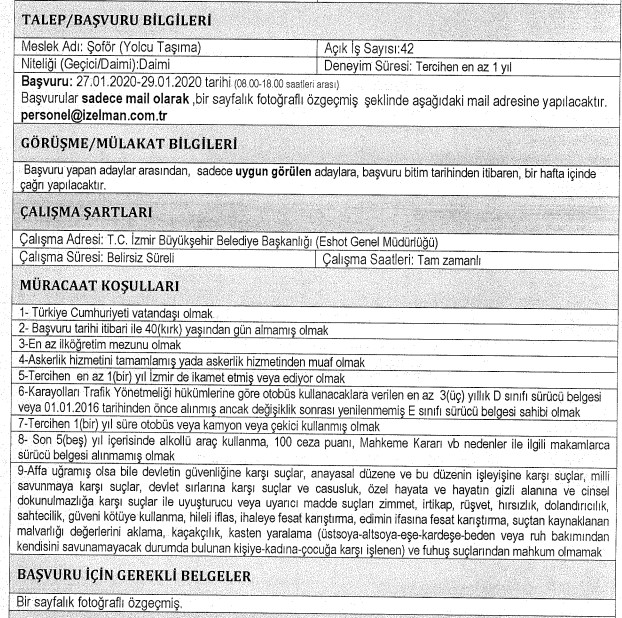 İzmir'de belediyelere 117 personel alımı için başvurular yarın bitiyor