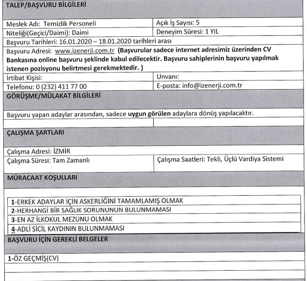 İzmir Büyükşehir Belediyesi ve ilçe belediyeleri personel alımı başladı