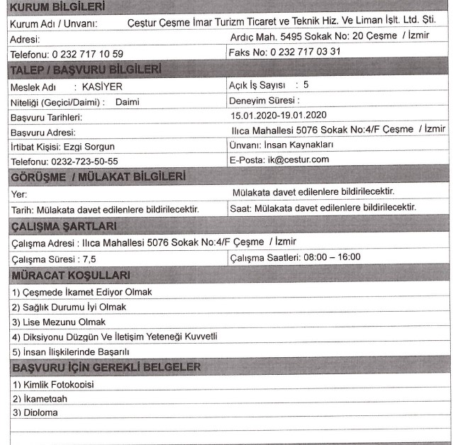 İzmir Büyükşehir Belediyesi ve ilçe belediyeleri personel alımı başladı