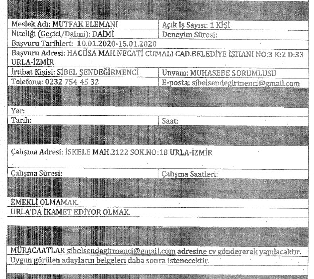 İzmir'de büyükşehir belediyesi ve ilçe belediyeleri personel arıyor
