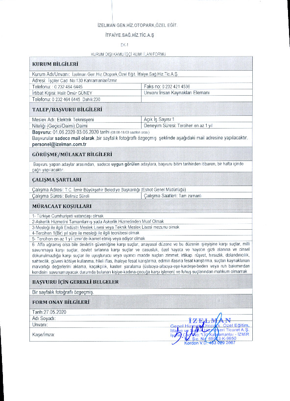 İzmir Büyükşehir Belediyesi 11 farklı iş kolundan 41 personel alımını başlattı