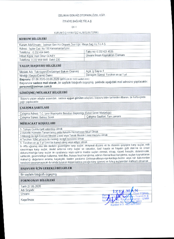 İzmir Büyükşehir Belediyesi 11 farklı iş kolundan 41 personel alımını başlattı