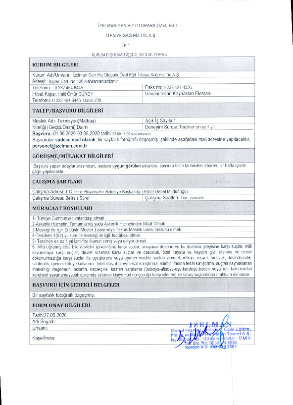 İzmir Büyükşehir Belediyesi 11 farklı iş kolundan 41 personel alımını başlattı