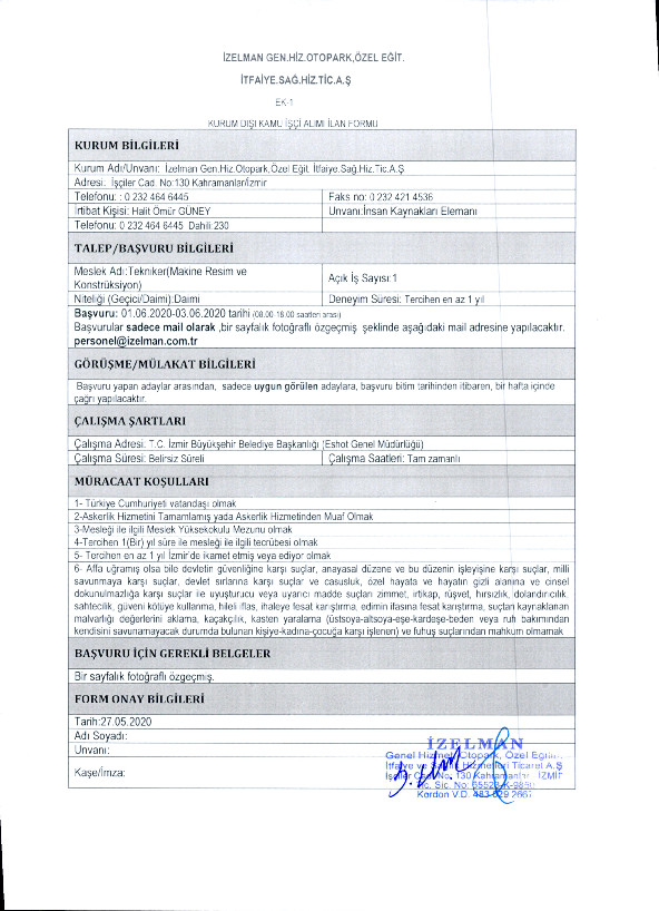 İzmir Büyükşehir Belediyesi 11 farklı iş kolundan 41 personel alımını başlattı