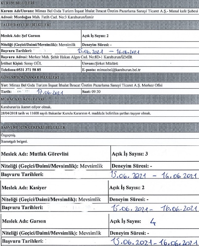 İzmir Karaburun Belediyesi personel alımı 2021 iş ilanları
