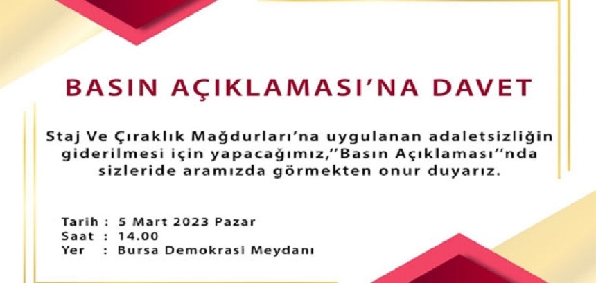 staj ve çıraklık mağdurları basın açıklaması