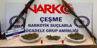 İzmir Çeşme'de kümesteki esrarı polis yakaladı