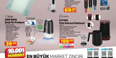 A101 aktüel ürünler, Toshiba televizyon, Reeder cep telefonu, Flavel Türk Kahvesi Makinesi, Mercusys Ağ Genişletici