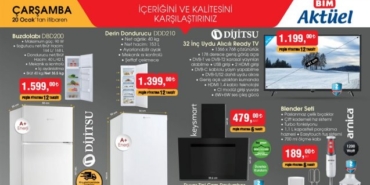 Bim 20 Ocak Çarşamba aktüel ürünler kataloğu bu hafta, lambader, televizyon