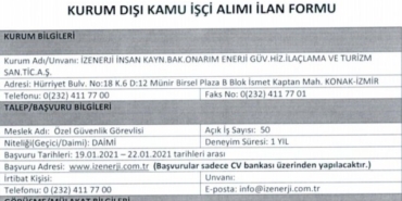 izmir, İZELMAN, İZENERJİ, izmir iş ilanları, İzmir Büyükşehir Belediyesi personel alımı