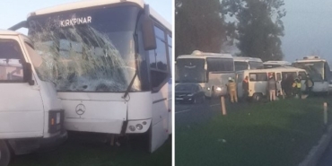 İzmir Menemen trafik kazası: Otobüs ile yolcu minibüsü çarpıştı, 4 yaralı