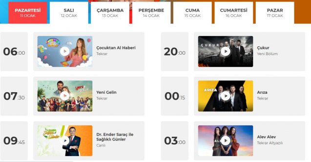 TV8, TV8 yayın akışı bugün