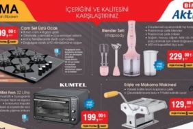 Bim aktüel ürünler kataloğu, dikiş makinesi, mini fırın, kol saati, saç maşası
