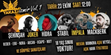 Yakaza İzmir Rap Fest Vol 1 konserleri festivali 2021 etkinliği Bornova’da