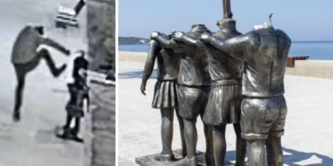 İzmir Dikili’de çocuk heykellerin başı kırılıp denize atıldı