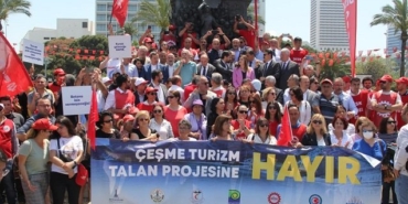 İzmir Çeşme turizm projesi iptali için miting düzenlendi
