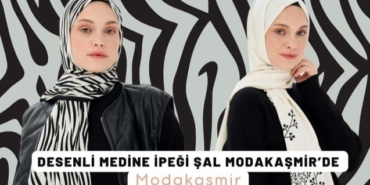 Desenli Medine İpeği Şal Modakaşmir’de