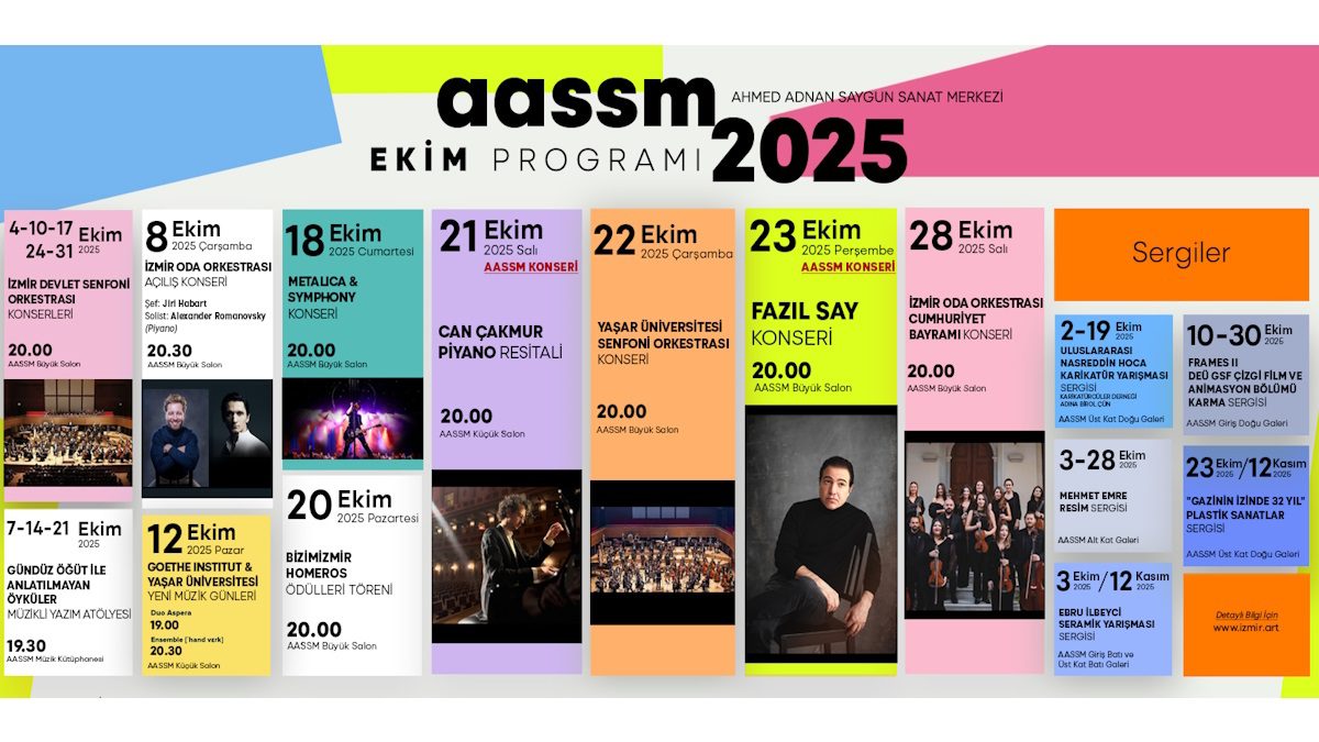 Ahmed Adnan Saygun Sanat Merkezi Ekim ayı programı etkinlikleri